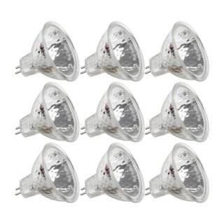 10 x Eco Halogen Reflektor 20W = 25W GU5,3 12V MR16 warmweiß dimmbar 4000h flood 30°