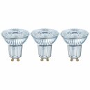 3 x Osram LED Glas Reflektor Base PAR16 50 4,3W = 50W GU10 350lm warmweiß 2700K
