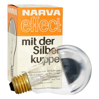 Narva effect Kopfspiegellampe Glühbirne A70 100W E27 silber Glühlampe warmweiß dimmbar made in DDR