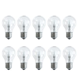 10 x Eco Halogen Glühbirne 42W = 55W / 60W E27 klar Glühlampe 2000h warmweiß dimmbar