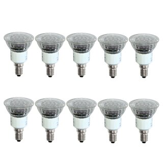 10 x LED Leuchtmittel Reflektor PAR16 R50 2W = 15W E14 klar warmweiß 3000K 90°