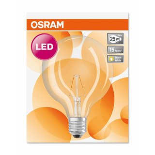 Osram LED Retrofit Classic Globe 125 2W = 25W E27 250lm warmweiß 2700K