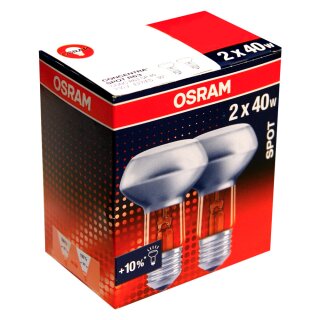 2 x Osram Glühbirne Reflektor R63 40W E27 Matt Glühlampe Concentra warmweiß dimmbar
