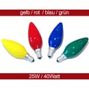 Glühbirne Glühlampe Kerzen bunt 25W 40W E14 rot gelb grün blau