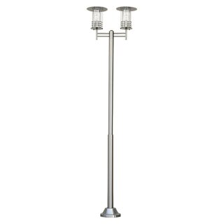 Starlux Kandelaber Wegeleuchte Außenleuchte Silver Star II modern silber 2 x E27 Edelstahl IP44