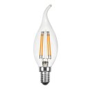 10 x LED Filament Windstoß Kerze 4W = 40W E14 klar Glühlampe Glühbirne extra warmweiß 2200K