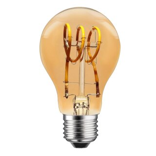 LED Spiral Filament Rustika Birnenform A60 3W E27 gold gelüstert extra warmweiß 1800K DIMMBAR