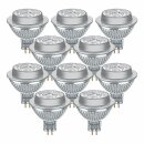 10 x Osram LED Star Glas Reflektor 7,2W = 50W GU5,3 MR16 827 warmweiß 2700K