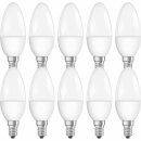10 x Neolux LED Leuchtmittel Kerze 5,7W = 40W E14 matt 470lm warmweiß 2700K