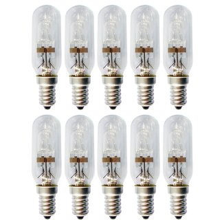 10 x Eco Halogen T25 Röhre 42W = 53W E14 klar Glühbirne Dunstabzugshaube warmweiß dimmbar