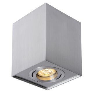 Deckenleuchte Aufbauleuchte Downlight Eckig Aluminium silber GU10 Fassung schwenkbar