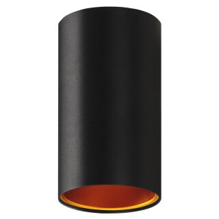 Deckenleuchte Aufbauleuchte Downlight Rund Aluminium schwarz & Gold GU10 Fassung