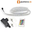 LED Strip RGB Komplett-Set 5m IP44 5050SMD bunt Fernbedienung innen & außen