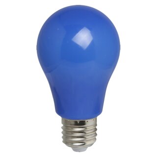 LED Leuchtmittel Birnenform A60 3W E27 BLAU IP54 Kunststoff