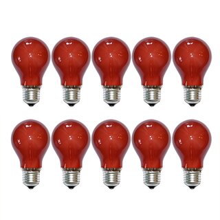 10 x Glühbirne 40W E27 Rot Glühlampe 40 Watt Glühbirnen Glühlampen