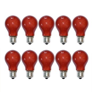 10 x Glühbirne 40W E27 Rot Glühlampe 40 Watt Glühbirnen Glühlampen