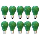 10 x Glühbirne 40W E27 Grün Glühlampe 40...