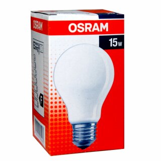 OSRAM Glühbirne 15W E27 MATT Glühlampe 15 Watt Glühbirnen Glühlampen Seltenheit