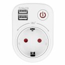 USB Ladegerät Steckdosenadapter 2100mA drehbar schwenkbar Kinderschutz Schalter Reiseadapter weiß