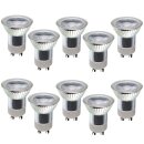 10 x LED Leuchtmittel kleiner Glas Reflektor MR11 2W = 20W GU10 230V 150lm warmweiß 3000K 36°