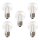 5 x LED Curve Filament Tropfen 1W = 10W E27 klar Kunststoff stoßfest extra warmweiß 2400K