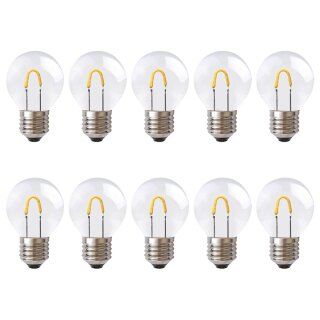 10 x LED Curve Filament Tropfen 0,7W = 10W E27 klar...
