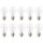 10 x LED Curved Filament Birnenform A60 0,85W fast 15W E27 klar Kunststoff stoßfest extra warmweiß 2400K