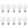 10 x LED Curved Filament Birnenform A60 0,85W = 10W E27 opal weiß matt Kunststoff stoßfest extra warmweiß 2400K