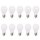 10 x LED Curved Filament Birnenform A60 0,85W = 10W E27 opal weiß matt Kunststoff stoßfest extra warmweiß 2400K