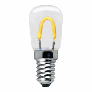 LED Curved Filament T23 Röhre 0,85W fast 15W E14 klar Kunstoff stoßfest extra warmweiß 2400K