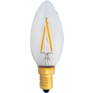 LED Filament Kerze 2W = 25W E14 klar 220lm Retrofit 2 Watt warmweiß 2700K
