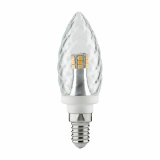 Paulmann LED Leuchtmittel Kerze 4W fast 40W E14 klar gedreht warmweiß 2700K