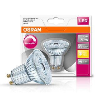 Osram LED Star PAR16 Glas Reflektor 7,2W = 80W GU10 warmweiß 2700K 36° DIMMBAR