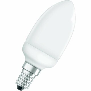 Osram Energiesparlampe Dulux Superstar Kerze 5W = 25W E14 825 extra warmweiß 2500K