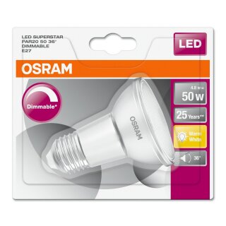 Osram LED Superstar PAR20 5W/827 E27 345 lm warmweiß dimmbar