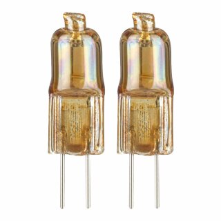 2 x Paulmann Halogen Stiftsockellampe 10W G4 12V Gold Goldlicht extra warmweiß 2300K dimmbar