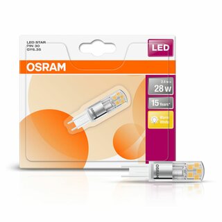 Osram LED Star Pin 30 Stiftsockellampe 2,4W = 28W GY6,35 12V warmweiß 2700K