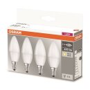 4 x Osram LED Leuchtmittel Base Kerze 5,7W = 40W E14 matt...