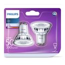 2 x Philips LED Glas Reflektor 4,6W = 50W GU10 warmweiß 3000K flood 36°