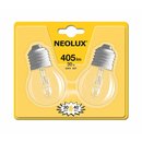2 x Neolux Eco Halogen Tropfen Glühbirne 30W = 40W E27 klar Blister warmweiß dimmbar
