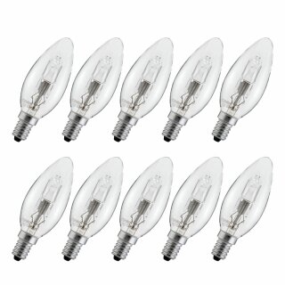 10 x Paulmann Eco Halogen Kerze 18W = 25W E14 klar warmweiß 2700K dimmbar