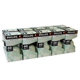 10 x Philips Softone 60W E27 Soft Jade Grün Glühbirne Glühlampe Glühbirnen