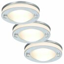 3 x Paulmann Einbauleuchten Einbaustrahler Set starr Satin Chrom 3 x 35W GU5,3 230V Halogen