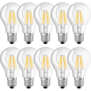 10 x Neolux LED Filament Leuchtmittel Birnenform 6W = 60W...