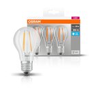 3 x Osram LED Filament Leuchtmittel Birnenform A60 6,5W = 60W E27 klar 806lm neutralweiß 4000K