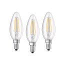 3 x Osram LED Filament Leuchtmittel Kerzen 4W = 40W E14 klar neutralweiß 4000K