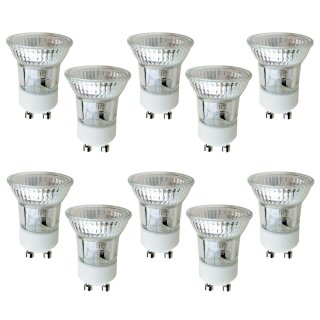 10 x Halogen Reflektor klein 20W GU10 MR11 35mm 230V flood 30° warmweiß dimmbar