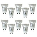 10 x Halogen Reflektor klein 20W GU10 MR11 35mm 230V flood 30° warmweiß dimmbar