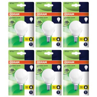 6 x Osram Duluxstar Mini Globe G60 Energiesparlampe 7W = 40W E14 warmweiß 2500K