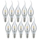 10 x Paulmann LED Leuchtmittel Windstoß Cosy Kerze 2,5W fast 25W E14 klar 200lm warmweiß 2700K